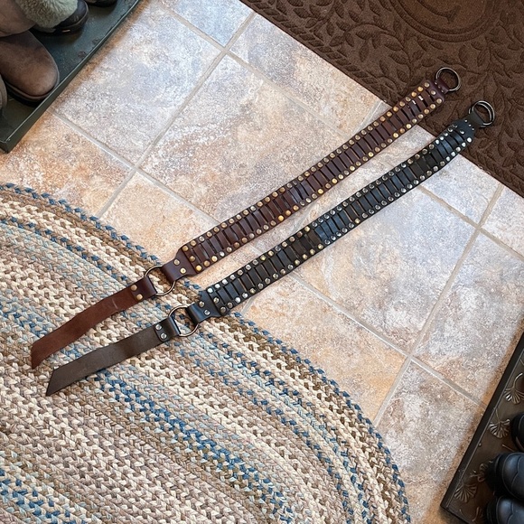 Free People Calgary Belt Brown Studded Belt S/M in Cognac or Black NEW main image 5